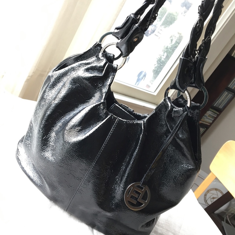 Elliott Lucca Crinkle Patent Leather Handbag